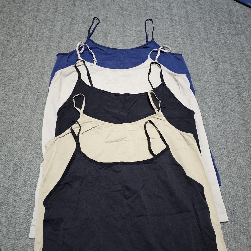 Bundle 5 Cato Plus Size 22/24W Lace Trim Cami Tank Tops